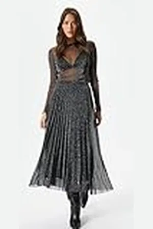 Koton Dames Gleamy Pleated Tulle Midi Slim Fit Rok, , S