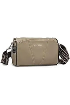 MISS LULÙ Crossbody Bag schoudertas voor dames, met brede riem, echt leer met afneembare schouderriem, voor reizen en winkelen