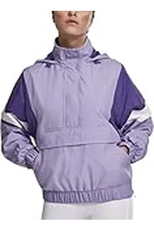 Urban classics Licht overtrekjack voor dames, retro windbreaker, 3-kleurige pull-over jas, , 4XL