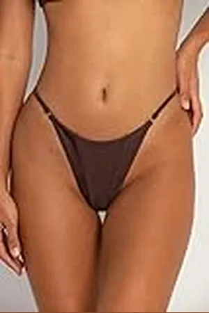 FAE House - Isla Bikini Broekjes - Stardust - Luxe Dames Zwemmode - - 100% Duurzame Stoffen - Koude handwas - Gouden driehoekige ringen detail - Maat L