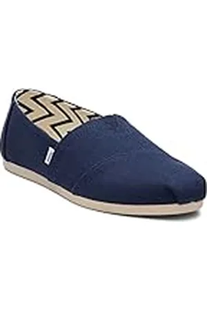 TOMS Alpargata Wide Loafer Flat voor dames, Navy breed gerecycled katoenen canvas, 5 UK Wide