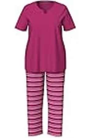 Ulla Popken Dames, grote maten, pyjama, strepen, , 58-60