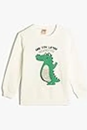 Koton Babyboys Lange Mouwen Crew Neck Dinosaurus Bedrukt Katoen Sweatshirt, , 12-18 maanden