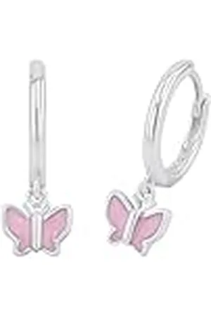 Prinzessin Lillifee Creolen 925 Sterling Silber Mädchen Kinder Ohrschmuck, 1,8 cm, Silber, Schmetterling, Kommt in Schmuck Geschenk Box, 2037941