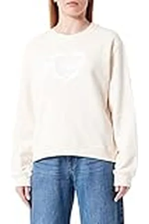 Moschino Sweatshirt met lange mouwen voor dames, regular fit, ronde hals, met hartvormige holografische print, , 44