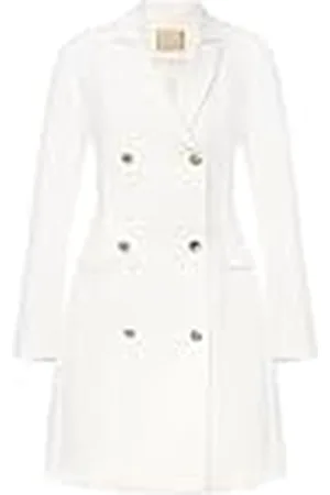 Swing Witte elegante jurk jasjurk met gouden knopen CORA | maat 42 | klassieke snit, , 42