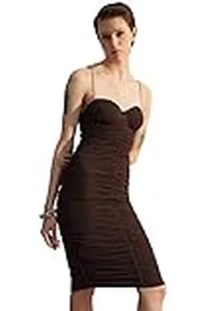 Trendyol FeMan Bodycon getailleerde gebreide jurk, ,36, , 34
