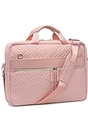 Kono Laptoptas voor vrouwen, 15,6 inch gewatteerde laptoptas, dames waterafstotende notebooktas, grote schoudertas, messenger, computertas voor zaken, werk, reizen, school