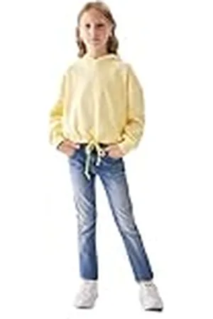 LTB Jeans Renaza meisjes-pullover met lange mouwen met capuchon om over te trekken, geel, 100% katoen, maat 116 cm, , 116 cm