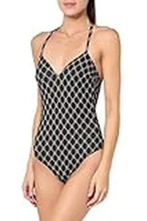 Emporio Armani Badpak uit één stuk gewatteerd jacquard monogram voor dames, , L