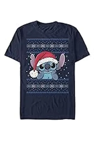 Disney Lilo & Stitch - Holiday Stitch Wearing Santa Hat Unisex Crew neck T-Shirt XL