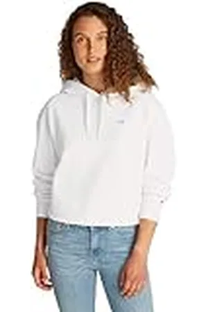 Tommy Hilfiger Dames REG CONTRAST VLAG HOODIE WW0WW45979, Wit, XXL, , XXL