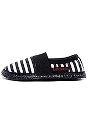 Giesswein Baben Pantoffels voor volwassenen en kinderen, comfortabele uniseks pantoffels, gestreepte katoenen slipper, elastiek, , 32 EU