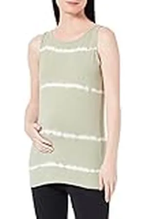 Mama;licious Dames MLNALIA S/L Jersey TOP A. Tanktop, Desert Sage/Checks: Show White TIE DYE, XL