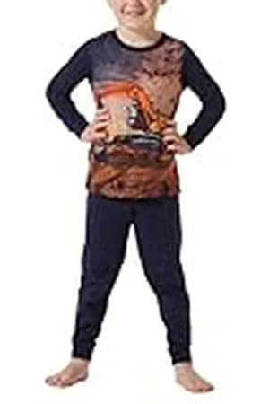 Schiesser Pyjama set lange pyjama - 100% biologisch katoen - maat 92 tot 140, pyjamaset voor kinderen, donkerblauw 181860