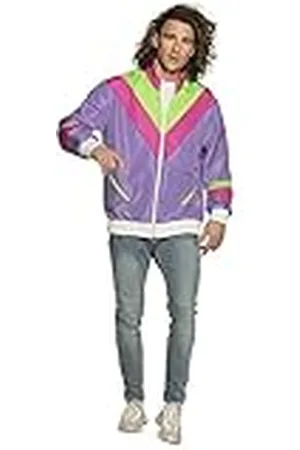 Boland Kostuum voor volwassenen Trainingsjack, 80s jas met zakken voor campingpak, joggingpak, aso, retro stijl, groepskostuum, themafeest, carnaval