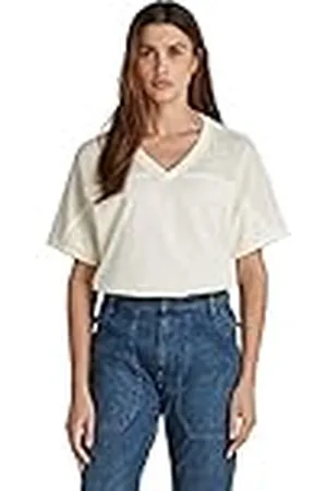 G-Star RAW Mesh Mix losse top T-shirt voor dames, wit (Papyrus D21526-336-d113), M