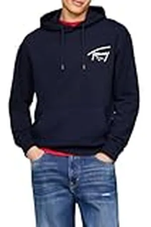 Tommy Hilfiger TJM REG ENTRY GRAPHIC HOODIE EXT DM0DM19229 pullover met capuchon, blauw (Dark Night Navy), XXL, , XXL