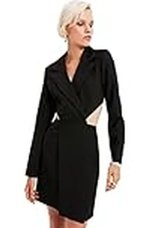 Trendyol Dames Black Cut-Out Gedetailleerde Jas Cocktail Dress, 38