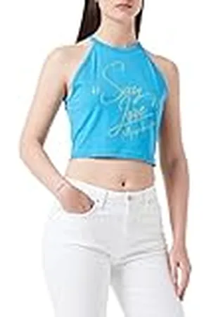 Moschino Dames Katoen Jersey with Say Lm Print T-Shirt, , 40 NL