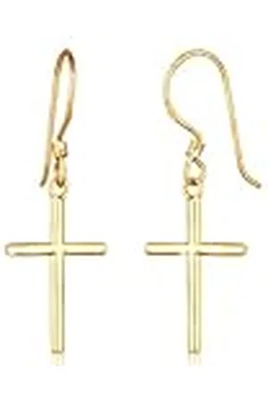 Elli Oorbellen Dames Oor Hanger Kruis in 925 Sterling Zilver Verguld