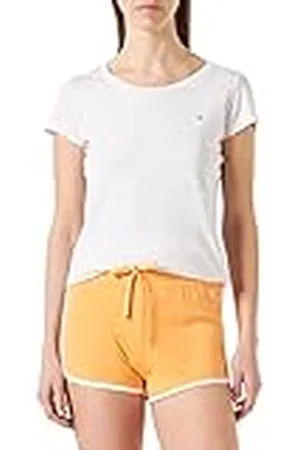 Champion Legacy American Classics Soft Cotton 1x1 Rib Small C-Logo Shorts, Orange, XS voor dames
