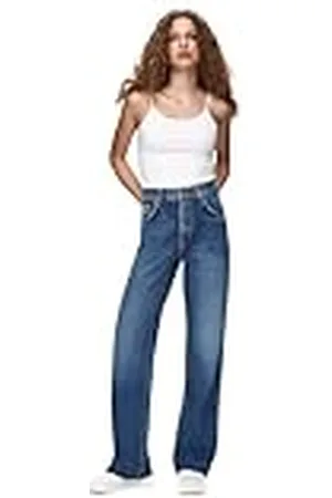 LTB Jeans Dames Danica L - Wide High Rise Basic-5-Pocket Dark Wash Blue van katoen - maat W29L30, , 29W / 30L