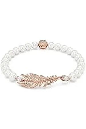 Swarovski Nice Armband, Veer, Wit, Roségoudkleurige Toplaag