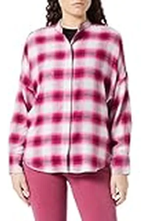 Gerry Weber Dames 860035-31424 Blouse, Grijs/Paars/Roze Karo, 36