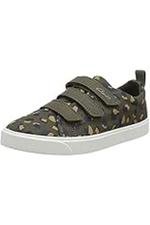 Clarks City Vibe K sneakers voor jongens, groen (olive camo), 29 EU