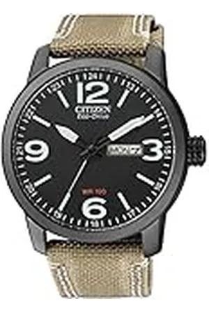 Citizen Heren analoog kwarts horloge met nylon armband BM8476-23EE, , Eén maat, Riemen.