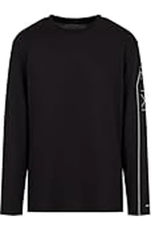 Armani Exchange Heren T-shirt met lange mouwen met geborduurd Ax Logo Down The Arm Regular Fit Pima Cotton Jersey T-shirt, , XL