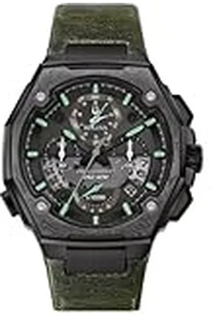 BULOVA Heren Chronograaf Quartz Horloge met Lederen Band 98B355