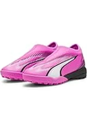 PUMA Unisex Kids Ultra Match Ll Tt + Mid Jr Voetbalschoen, Poison Pink White Zwart, 38.5 EU