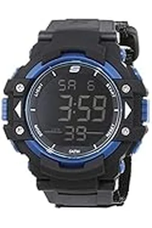 Skechers Horloge voor heren, Digitaal uurwerk met siliconen, polyurethaan, lederen of roestvrij stalen band, ,55MM