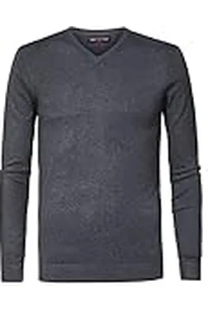 Petrol Industries Industries Heren Gebreide V-hals Polo Trui, Steal Melee, XXXL, , 3XL