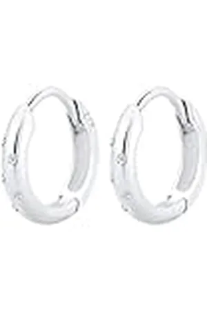 DIAMORE Elli Oorbellen Oorbellen Dames Creool met Diamanten (0.05 ct.) Sprankelend in 925 Sterling
