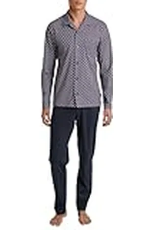 Calida Relax Imprint Pyjama, doorgeknoopt heren, van 100% katoen, broek met stof beklede elastische tailleband, , 58-60