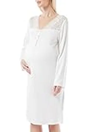 Dagi Dames Sleepwear Long Sleeve, V-hals, modieus, regular maternity nightgown, , M, , M