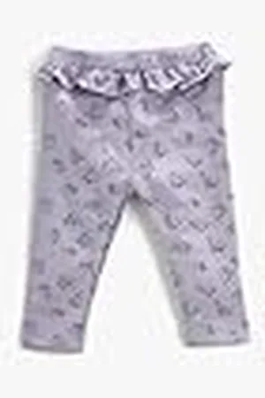 Koton Babygirls Ruffled Unicorn Printed Elastische Tailleband Leggings, , 9-12 Monate