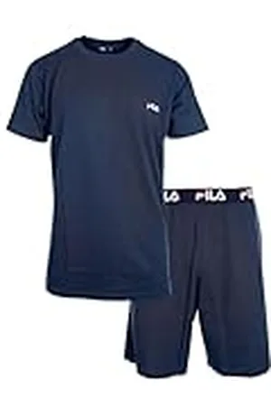 Fila Pyjama voor heren, kort, 100% katoen, nachtkleding voor heren, zacht en comfortabel, maat S, , S