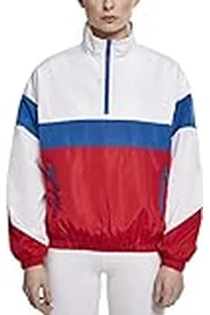 Urban classics Dames windbreaker lichte overtrekjas dames panel pull-over jas, , S