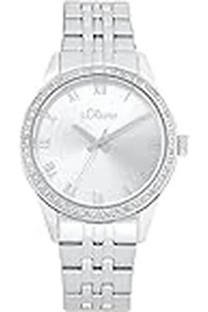 QS by s.Oliver Polshorloge dames quartz analoog, met roestvrijstalen armband, , 5 bar waterbestendig, wordt geleverd in geschenkverpakking, 2035427