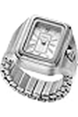 Fossil Raquel horloge ring voor dames, Quartz uurwerk met roestvrij stalen band