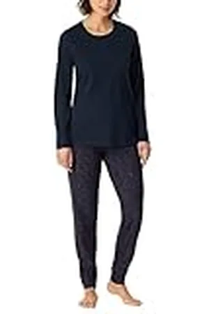 Schiesser Damen Schlafanzug lang mit Bündchen Baumwolle - Nightwear