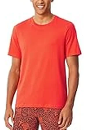 Schiesser Heren slaapshirt korte mouwen ronde hals mix Relax pyjama top, lichtrood_182179, 54, , 54