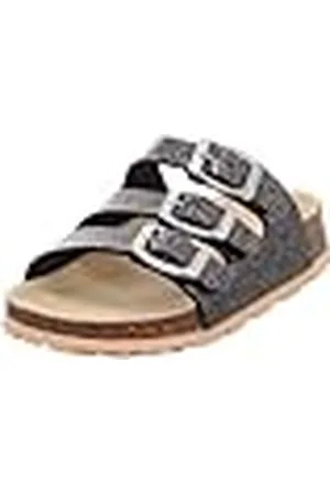 Superfit Mädchen FUSSBETTPANTOFFEL Hausschuhe, SCHWARZ/SILBER 0100