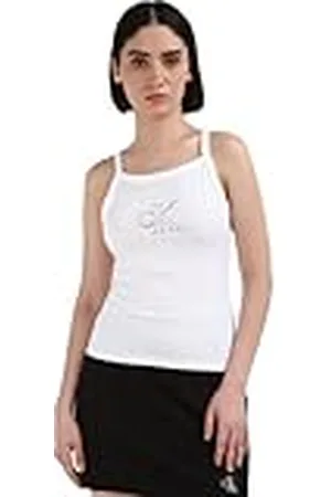 Calvin Klein Jeans Geschetste tanktop met boothals voor dames, , XL