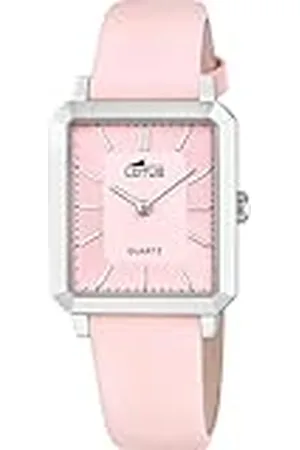 Lotus Horloge Voor Dames 18987/2 Square Series Grijs zilver 316l roestvrij staal case RoosLeer armband