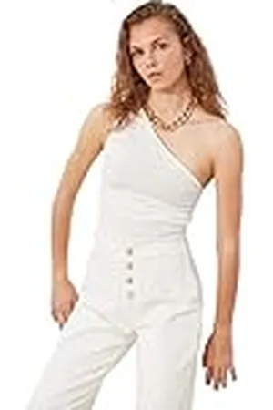 Trendyol Dames Slim Basic Asymmetrische kraag Gebreide Blouse, , M
